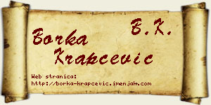Borka Krapčević vizit kartica